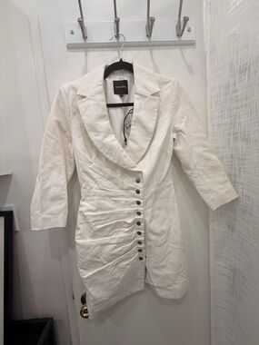 Retrofete White Leather Willa Dress